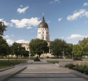 Image looking toward the Kansas State Capitol