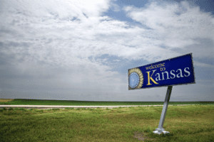 Image of a Welcome to Kansas sign